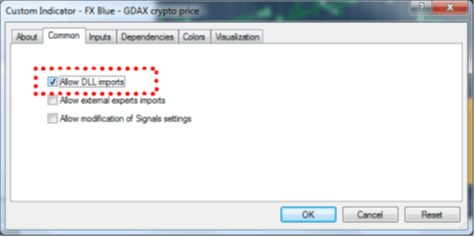 MT4 Allow DLL imports setting